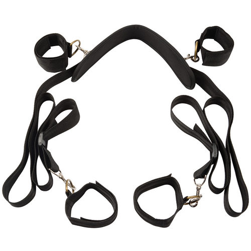 SM leg splitters, hand and foot binding straps, bed trainin