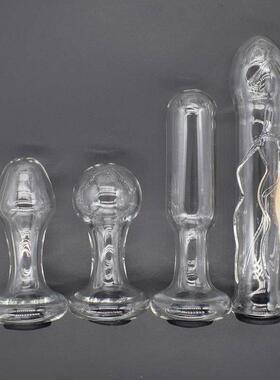 A self-pleasuring toy made of glass for use inside the anus.