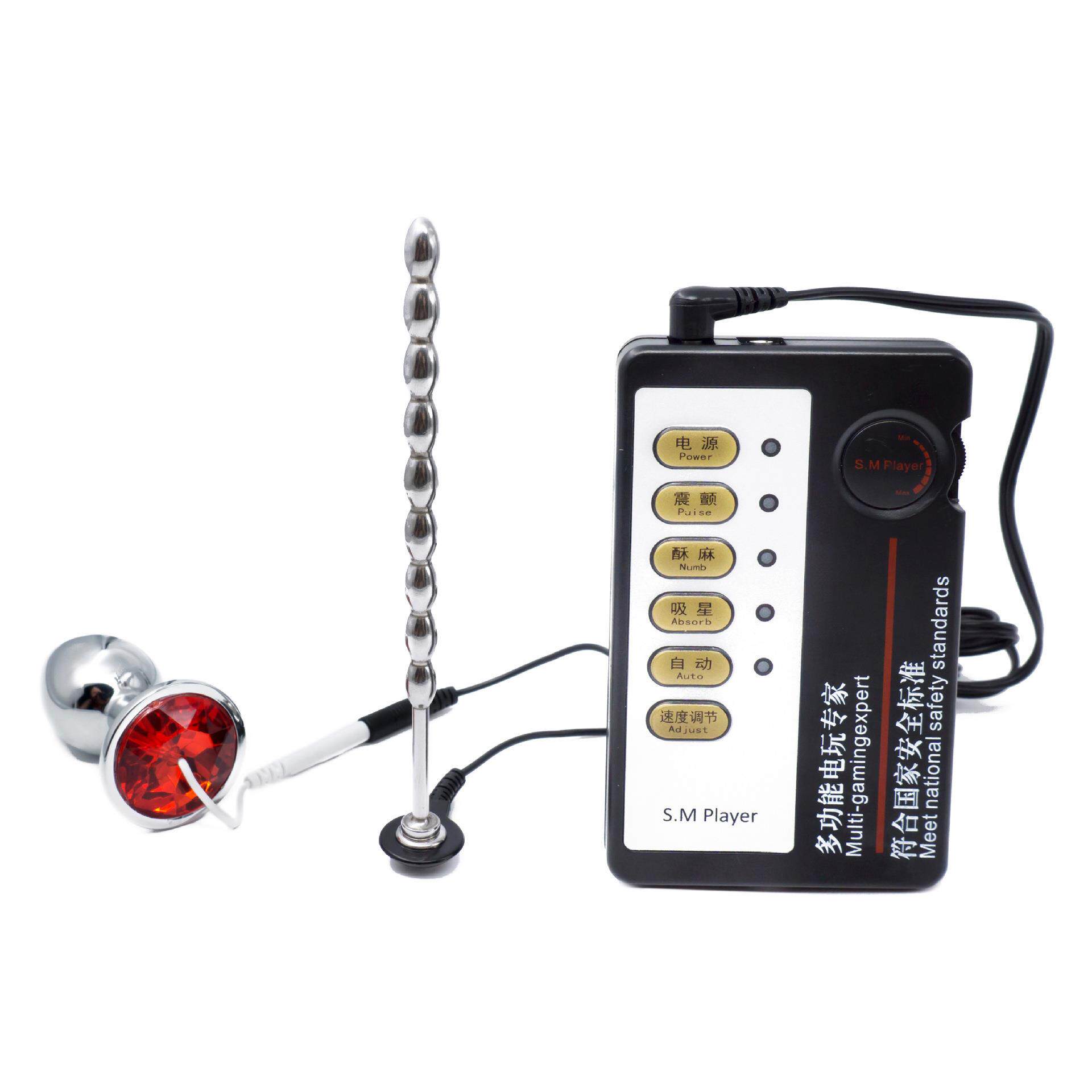 Male penis electric shock punishment toy urethral dilator
