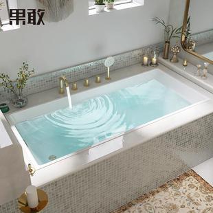 长方形民宿酒店网红白色小户型双人浴缸751 果敢家用简约嵌入式