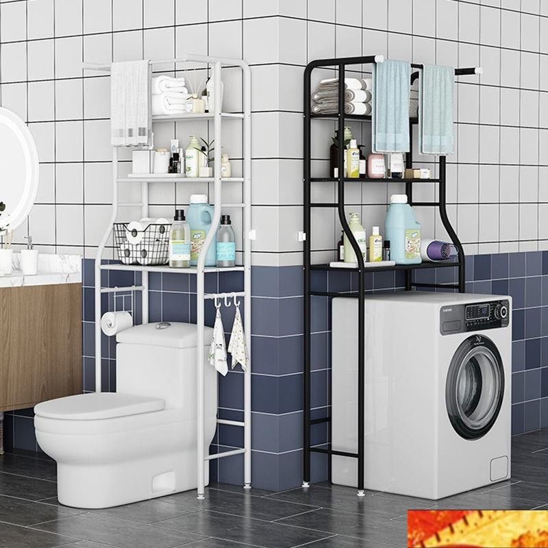 洗衣机马桶上方架子厕所洗手卫生间浴室落地免打孔植物收纳置物架
