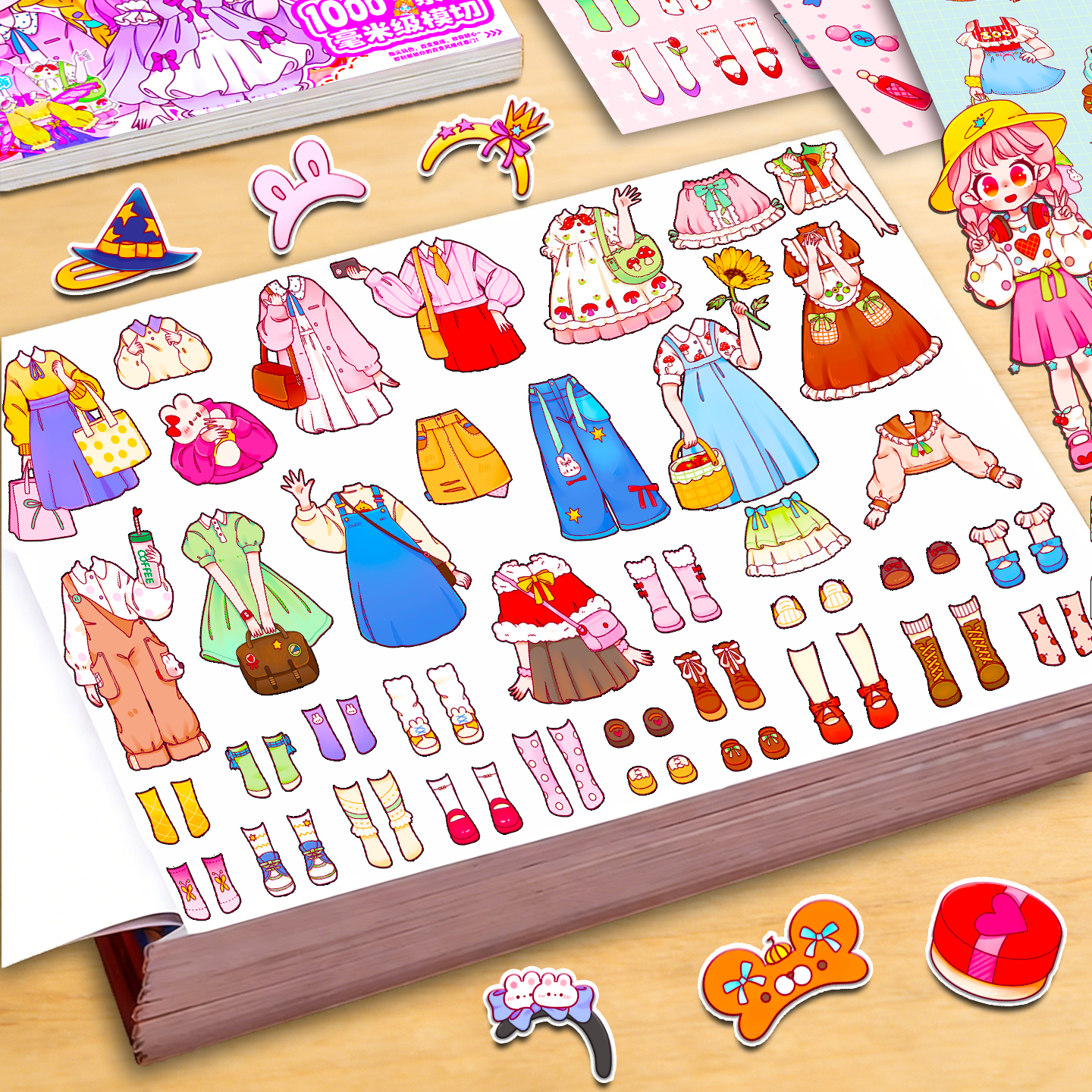 公主换装贴纸本儿童新款女孩女童贴纸书0到3岁贴画指甲贴美少女3到6岁美甲玩具穿搭合集化妆套装立体贴纸DIY,文具电教/文化用品/商务用品,贴纸/立体贴纸,淘宝优惠券,粉丝福利购,淘宝优惠卷