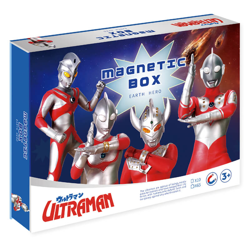 儿童奥特曼磁力拼图盒装怪兽多功能磁性贴玩具幼儿园男孩子3d立体