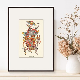 钟馗桃花坞木刻年画复刻版非物质文化遗产文创产品客厅玄关装饰画