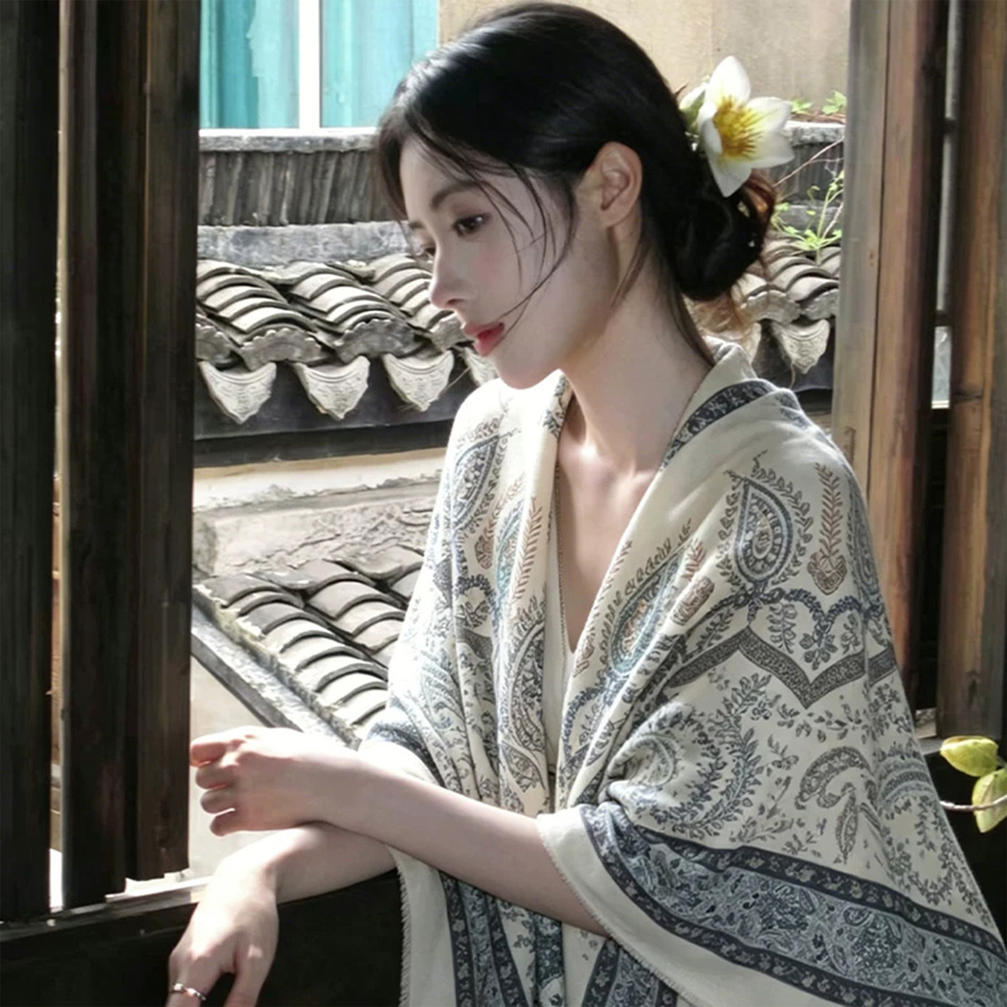 民族风披肩女空调房外搭防晒旅游
