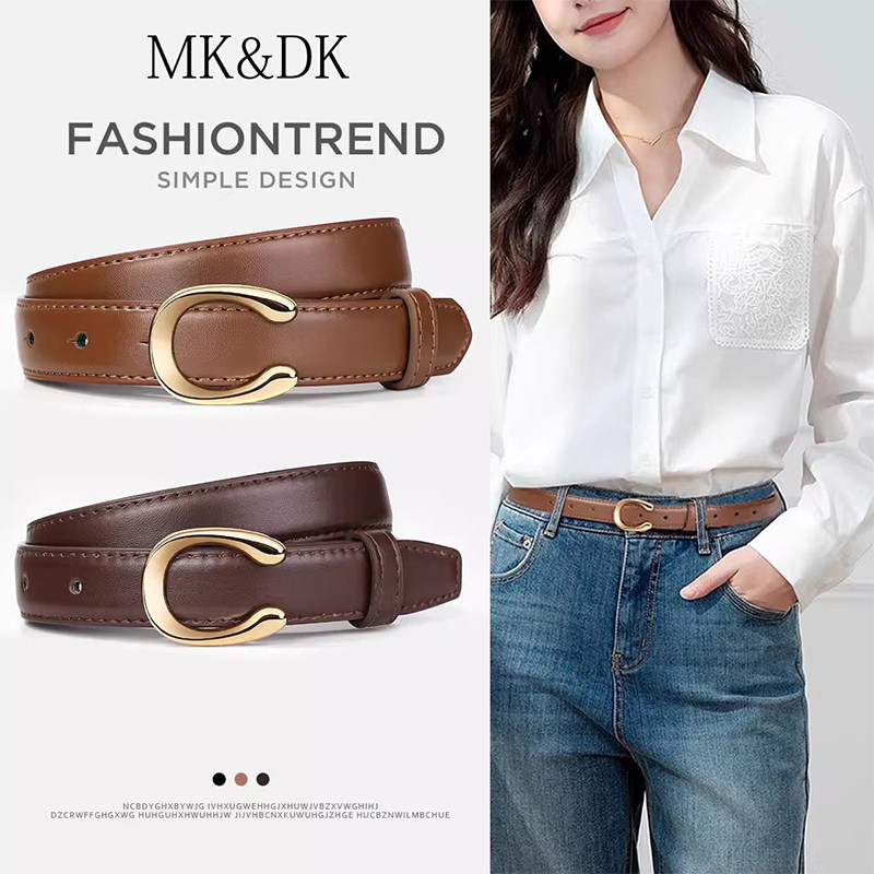 MK&DK皮带女款真皮针扣腰带女士配阔腿裤牛仔裤腰带复古2026新款