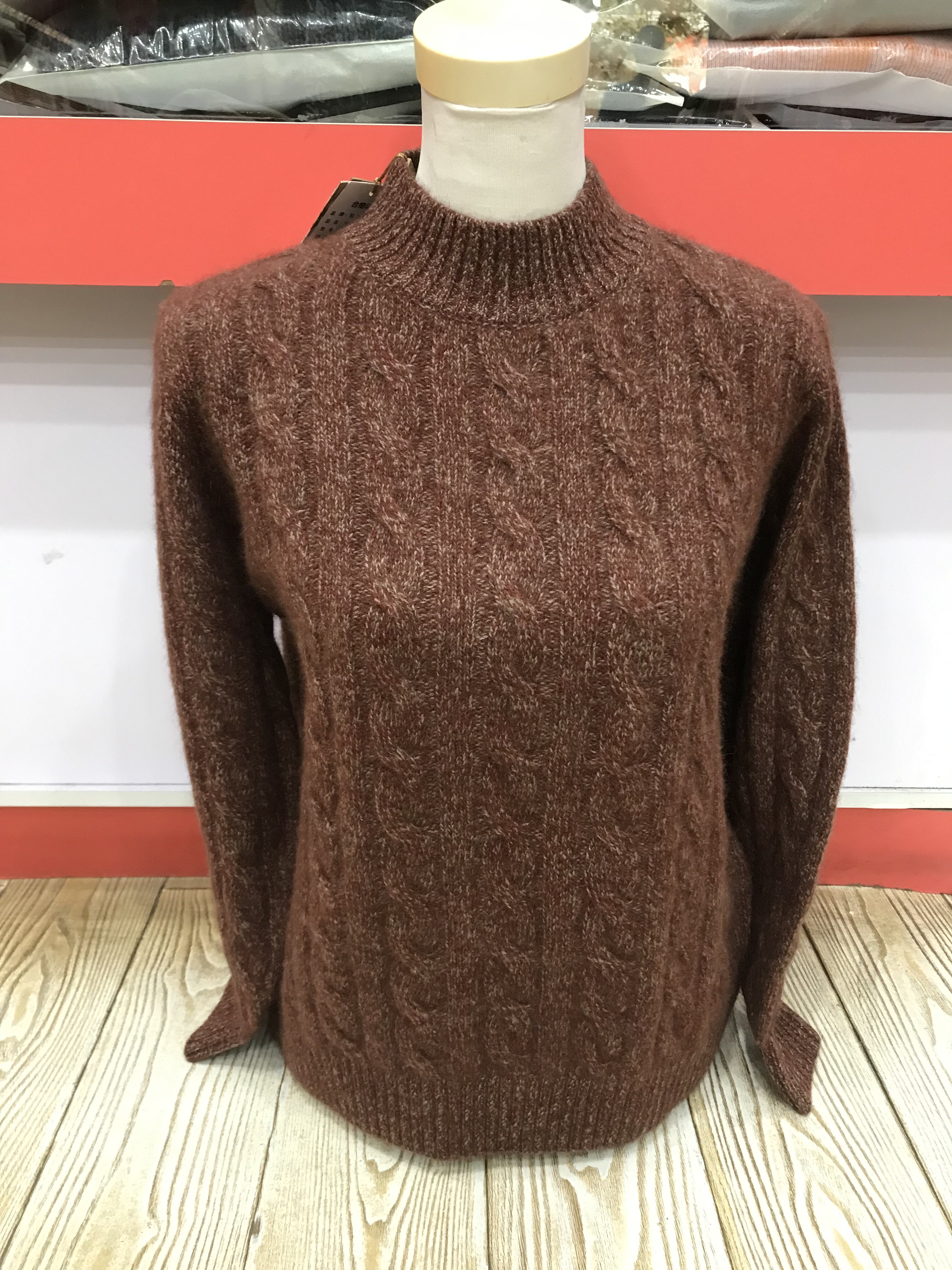 正品双鹿羊毛衫2023冬季男女同款时尚保暖特厚套头针织藏羊绒衫