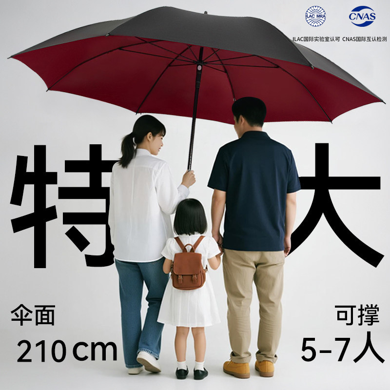 210cm双层自动抗暴风雨长柄伞图片