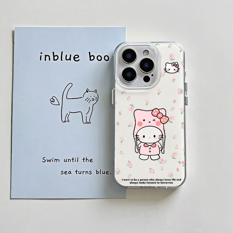 卡通可爱碎花kitty猫手机壳