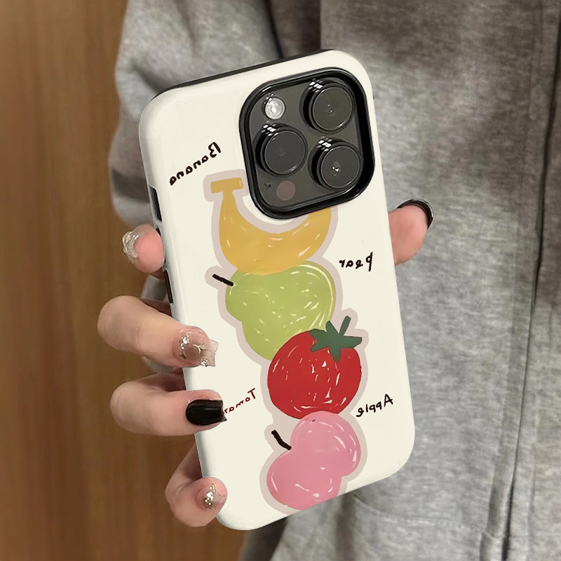 夏日简约ins水果适用苹果16手机壳iPhone16promax新款15二合一14软壳13外壳12菲林11保护套15promax手机套