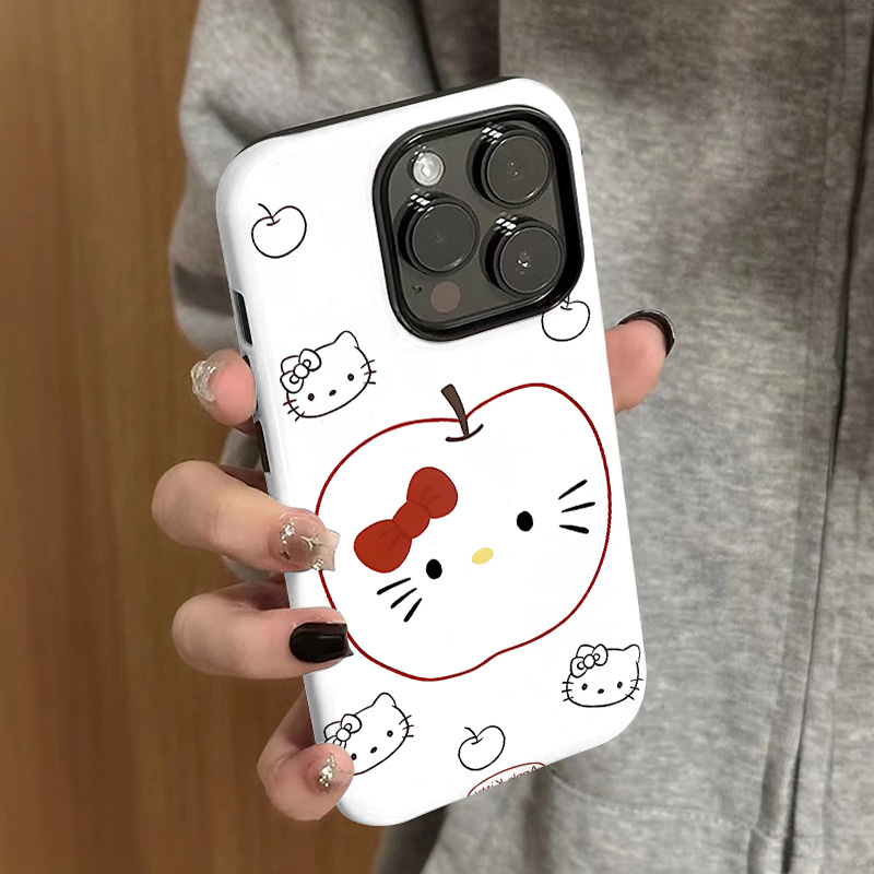 ins卡通可爱简约苹果kitty猫适用苹果16手机壳iPhone16promax新款15二合一14软壳13外壳12菲林11保护套手机套