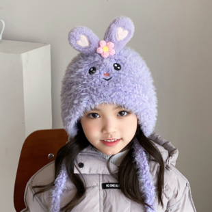 婴儿帽子秋冬季宝宝毛线帽珊瑚绒男童护耳帽儿童套头帽女童针织帽