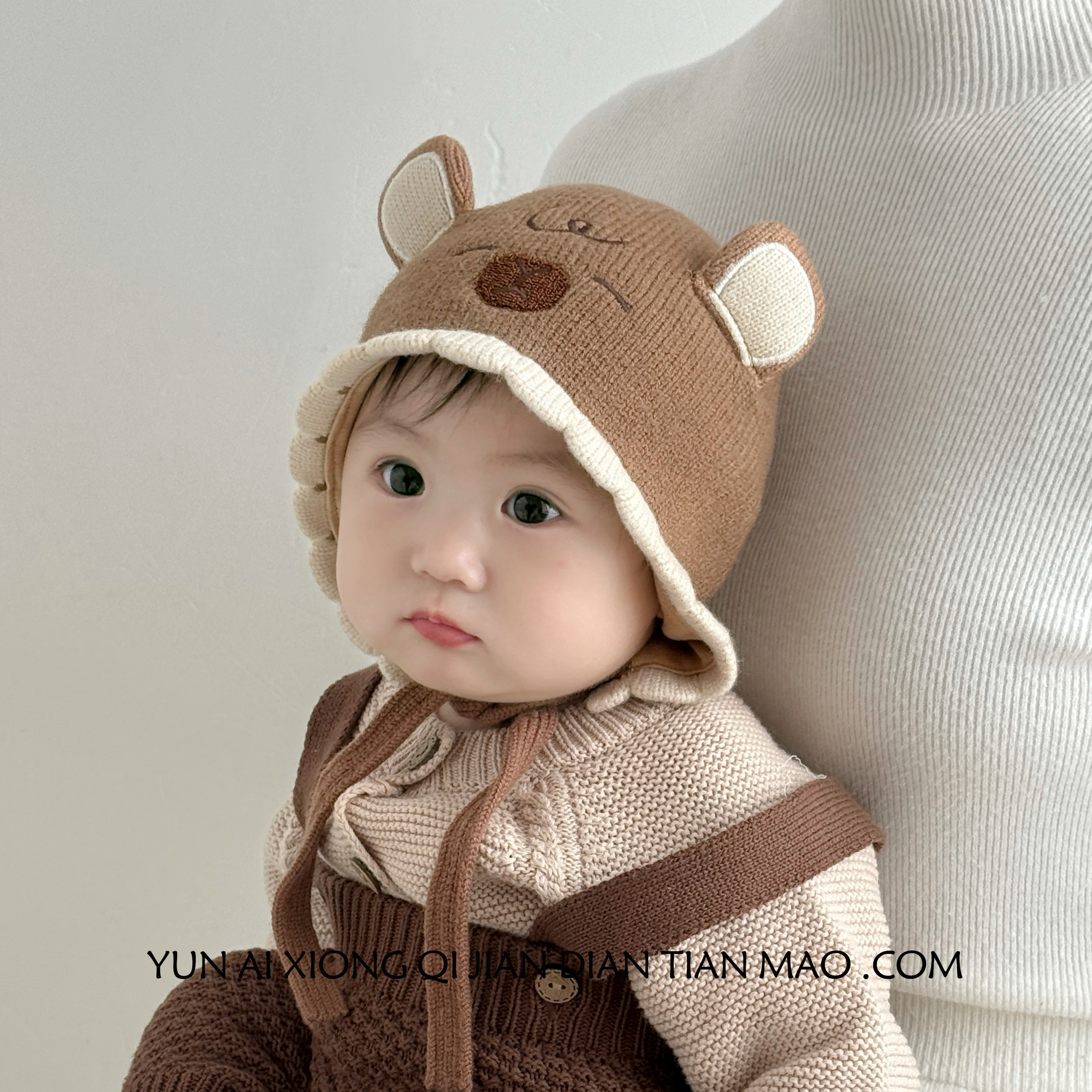 婴儿帽子春秋季男女宝宝可爱针织