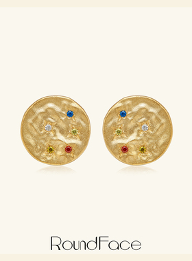 RoundFace 2026新品银浮雕首饰复古高级感礼物饰品小众设计镶钻