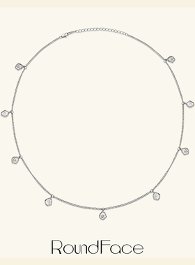 折扣款RoundFace 24SS多吊坠叠搭纯银项链轻奢简约风锁骨链高级感