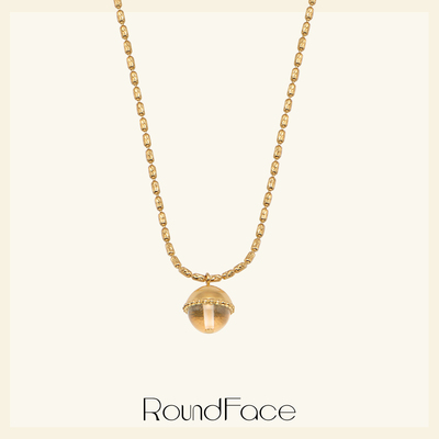 董洁同款RoundFace月光系列原创设计天然白水晶通勤小众锁骨链女