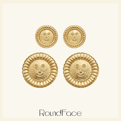 RoundFace 炼金术系列笑脸新款小众轻奢复古银针耳饰女高级感