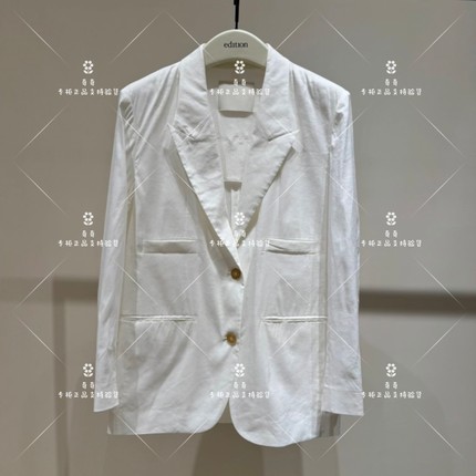 4B-专柜正品edition2025夏新款宽松亚麻西装外套EBE2BLA004-3699