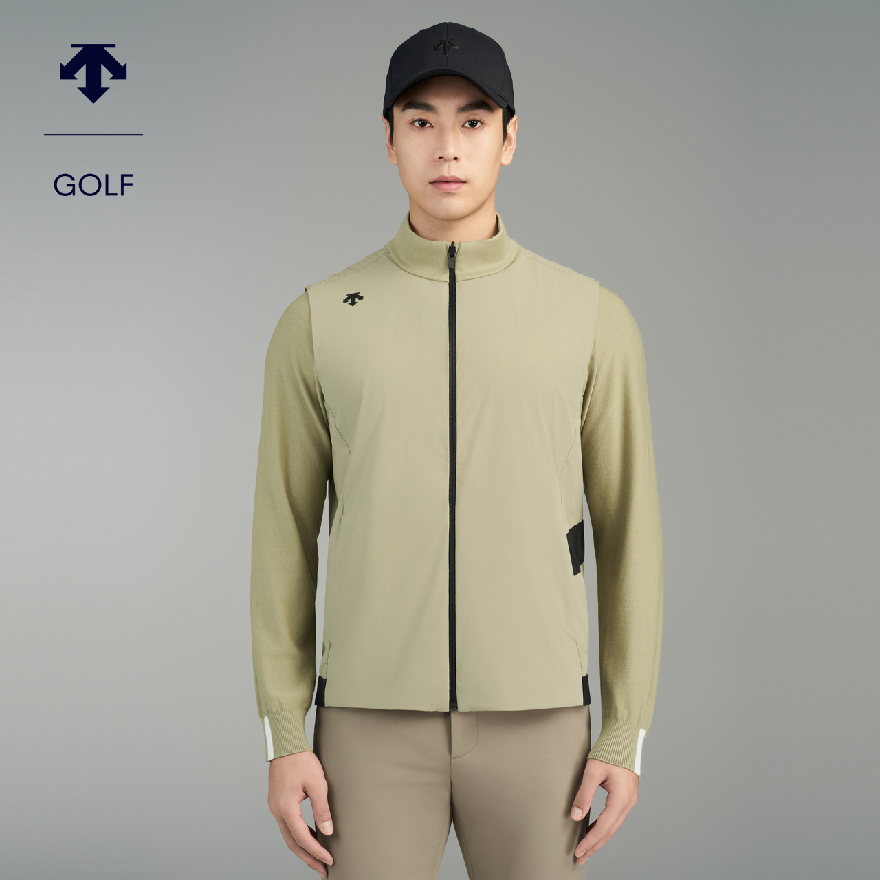 DESCENTEGOLF迪桑特高尔夫男毛织夹克外套正反两穿