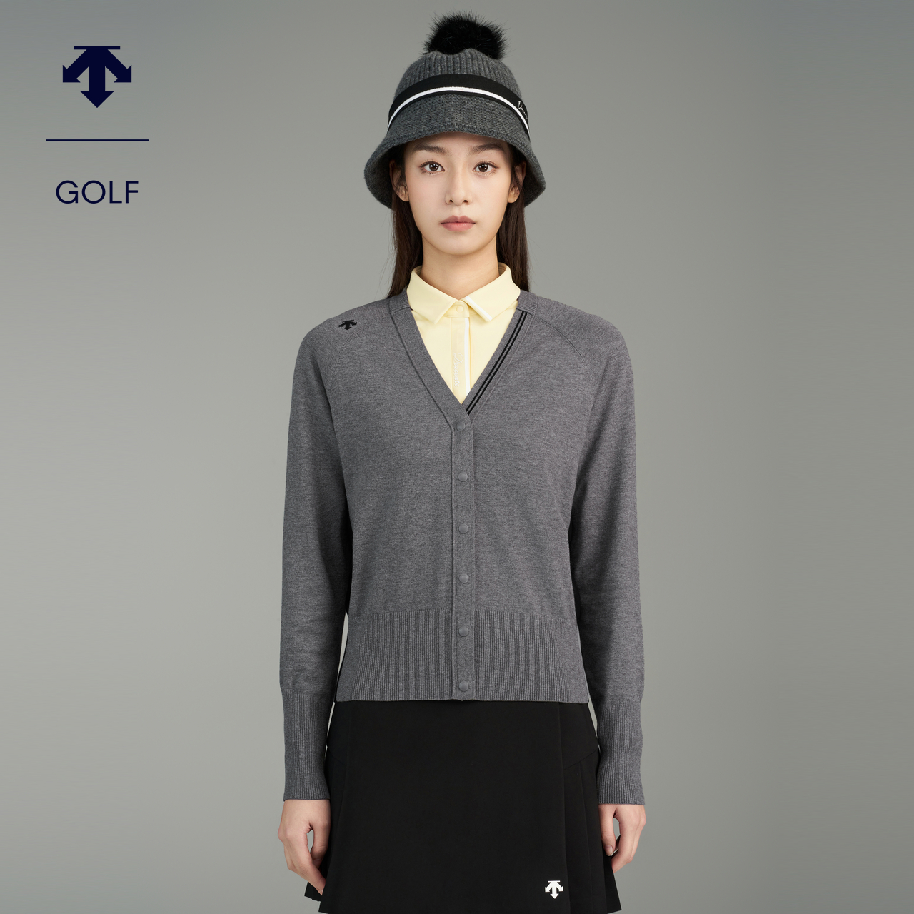 DESCENTEGOLF迪桑特高尔夫女士V领针织开衫
