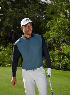 【Xander同款】迪桑特高尔夫PRO系列弹力亲肤长袖POLO衫秋冬新品