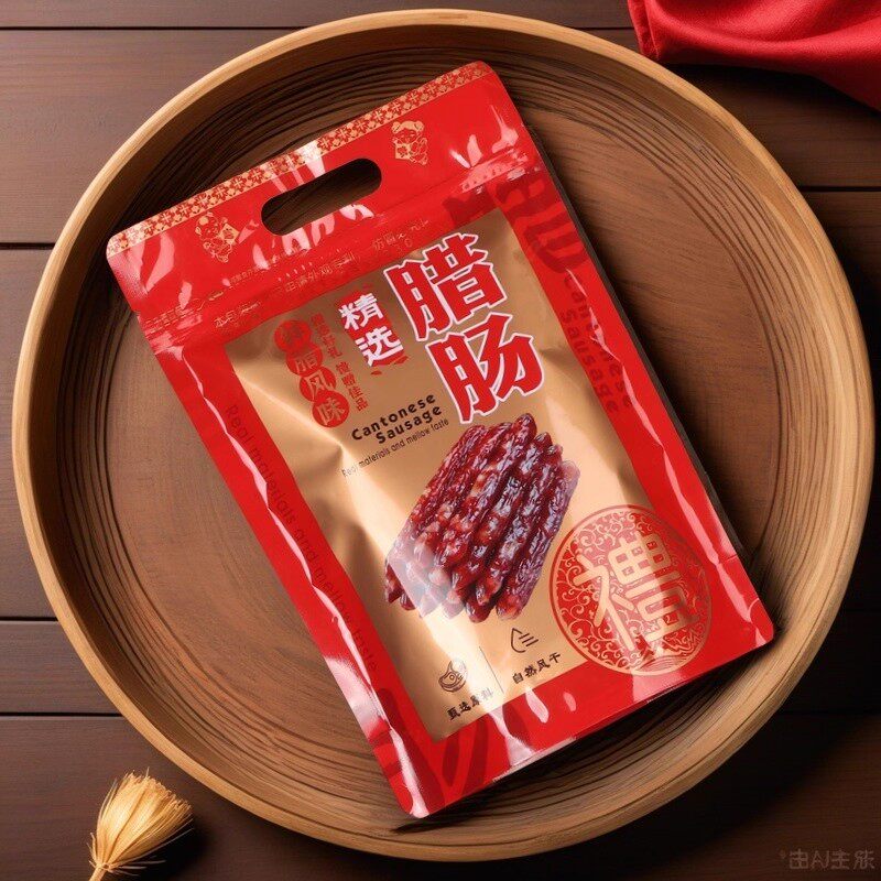 腊肠包装袋特产腊肉透明自立拉链密封自封加厚礼品袋1斤500克
