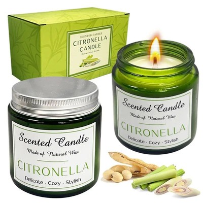 Citronella Mosquito Repellent Essential Oil Candle Gift Box.