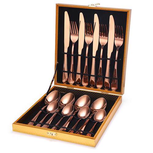 24pcsWestern tableware cutlery set knife fork Silverware Set