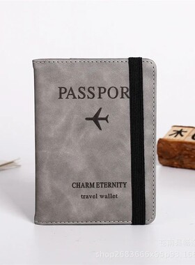 PU Leather Strap Passport Bag RFID Passport Holder Protectiv