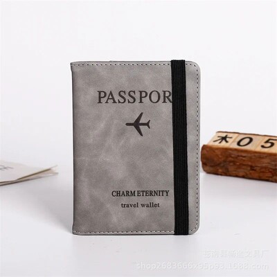 PU Leather Strap Passport Bag RFID Passport Holder Protectiv