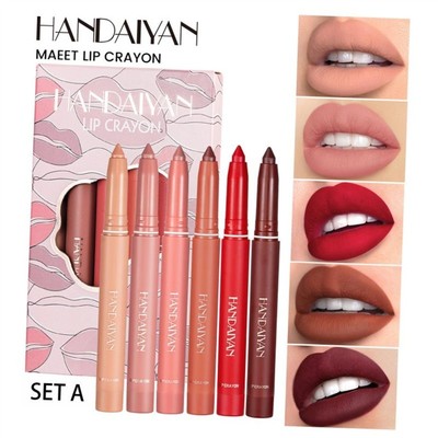 Matte Lipstick Pen Lip Liner Pencil Set Waterproof Lip Crayo