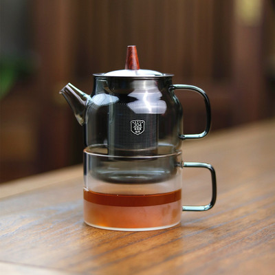 创意一壶一杯子母泡茶壶304不锈钢过滤花茶壶一人饮170ml壶杯套装