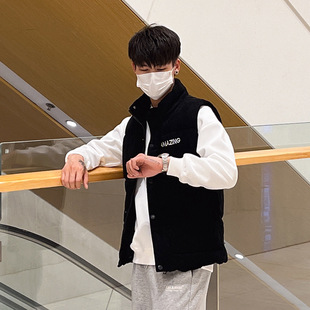 男式棉马甲冬季男装新款立领棉坎肩背心外套工作服班服印字印LOGO