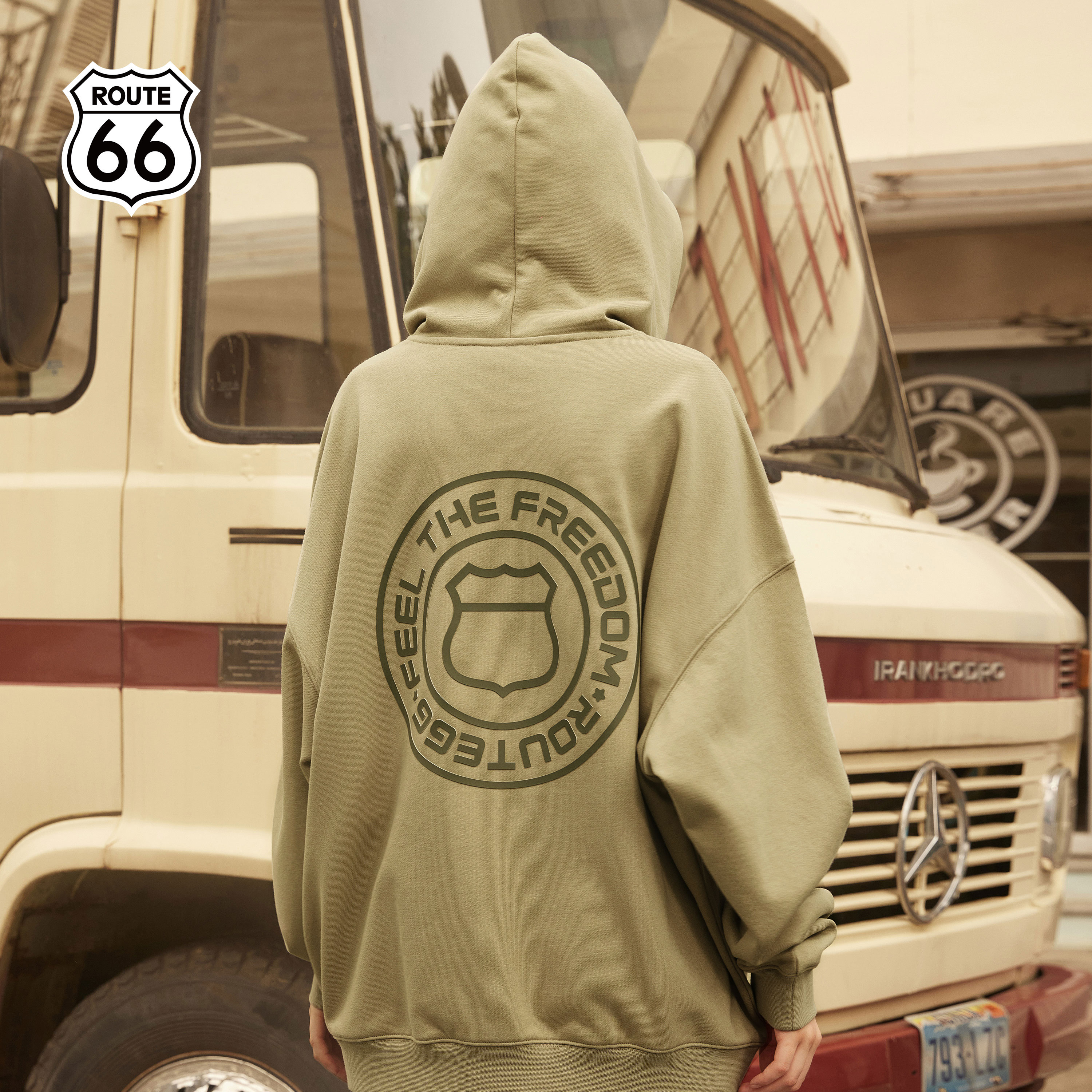ROUTE66宽松休闲连帽卫衣