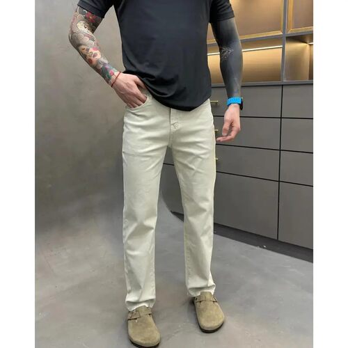 秋季男士新款简约纯色修身牛仔裤
