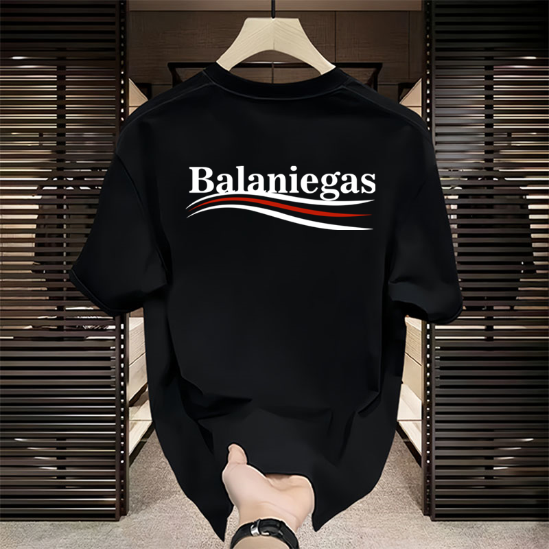 简约字母印花纯棉短袖男休闲T恤