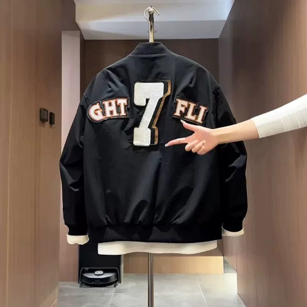 时尚潮牌美式字母刺绣棒球服夹克男秋冬季新款高级感情侣百搭外套