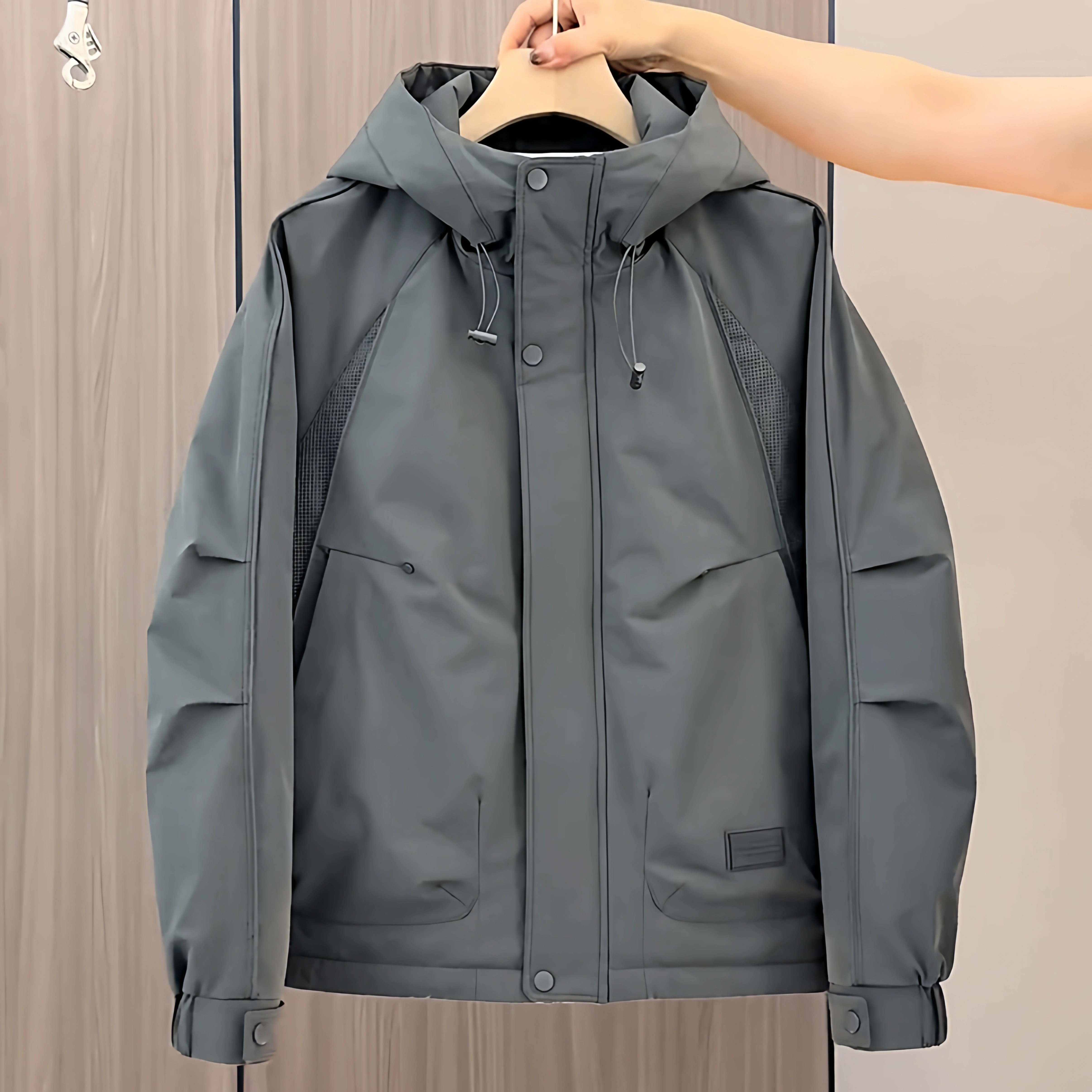 秋冬季新款男士连帽夹克保暖棉服