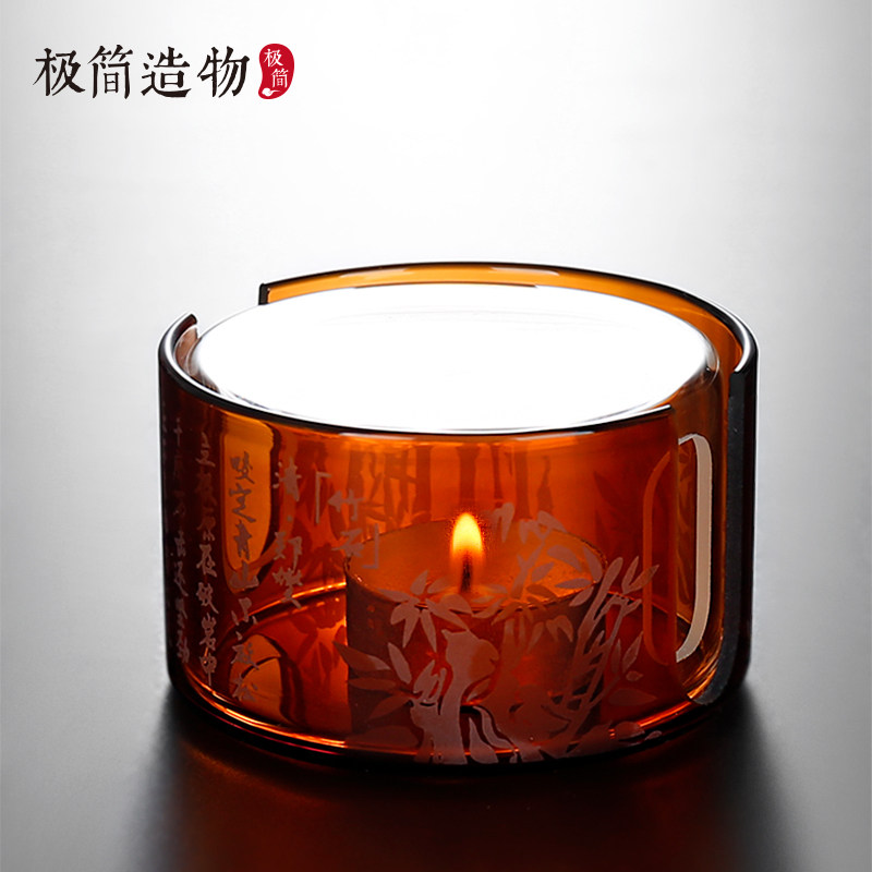温茶炉煮茶小茶炉蜡烛加热保温底座暖茶器烘茶围炉煮茶玻璃温茶器