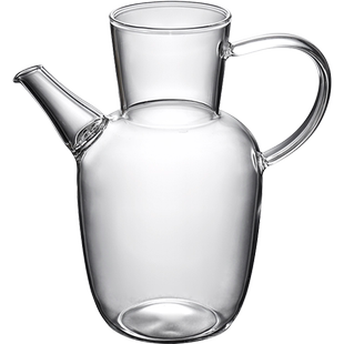 竹节杯玻璃杯创意两用水杯家用喝水杯子单人品茶喝酒杯耐热玻璃杯