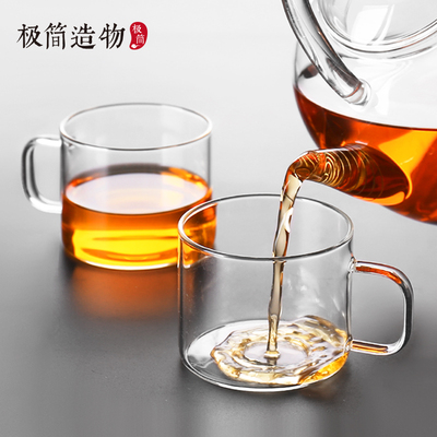 玻璃茶杯带把杯子单杯主人杯