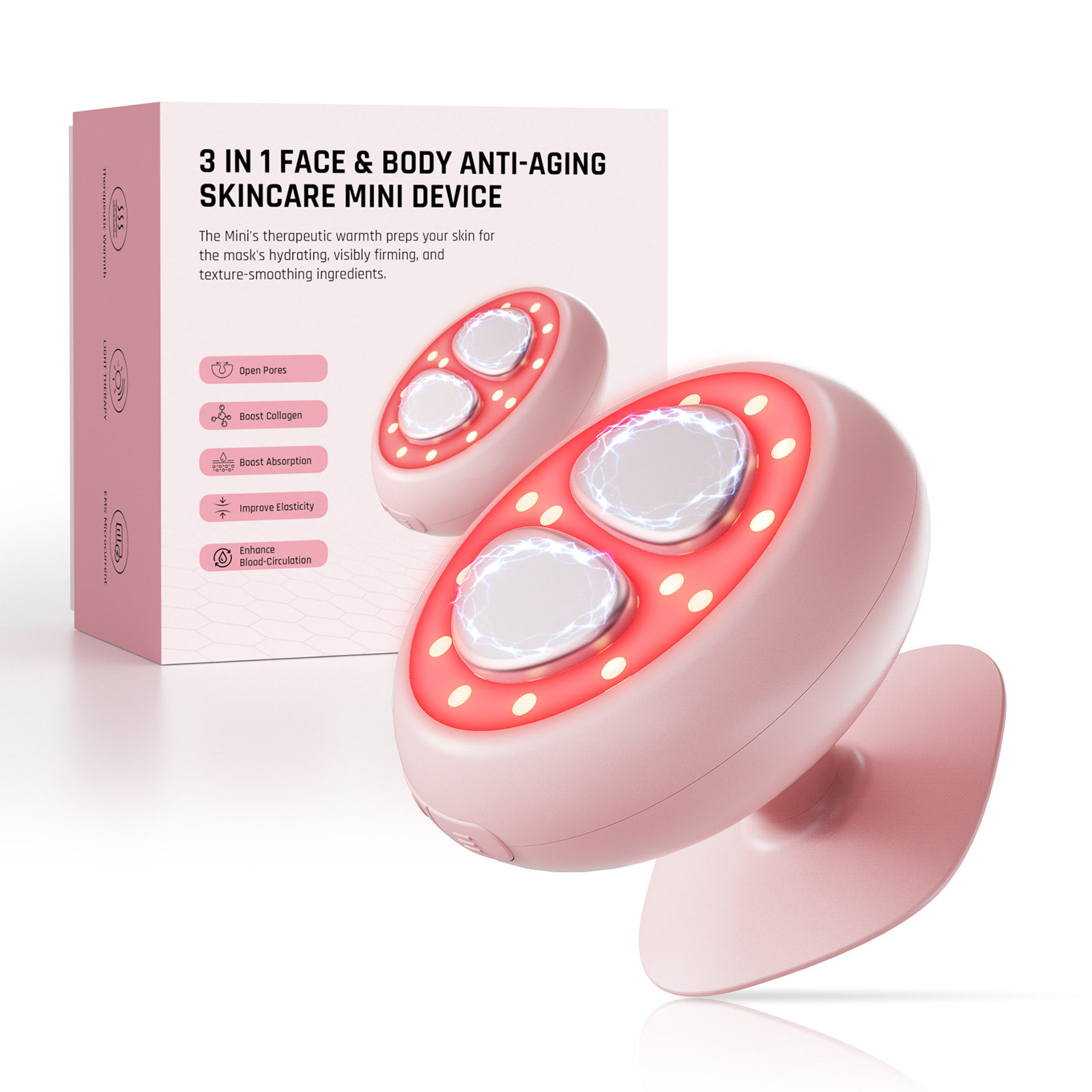 跨境新款7色彩光手持美容仪EMS微电流脸部颈部手部促进导入紧致