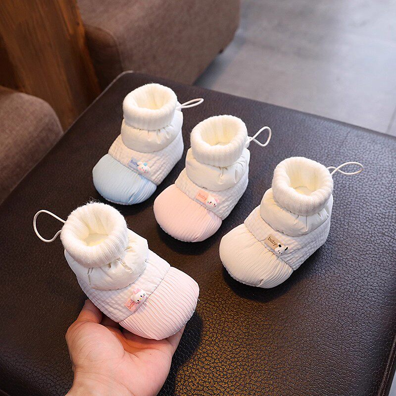 法国BERYDIA新生婴儿鞋软底步前鞋袜加绒6到12个月防掉脚保暖鞋子
