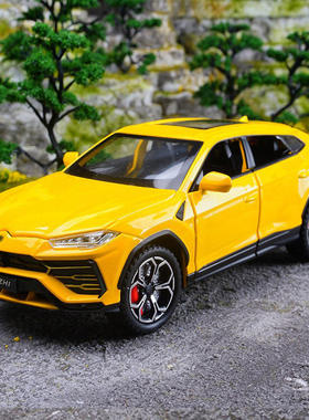新款车致1:24兰博野牛URUS车带声光儿童玩具仿真合金汽车模型摆件