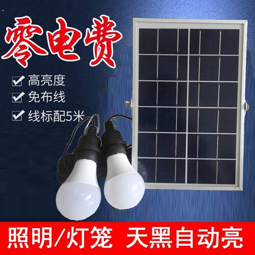 太阳能灯一拖二家用室内大红灯笼灯专用庭院门口春节日户外路灯泡