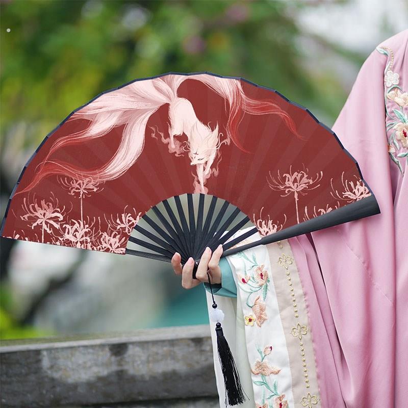 古风扇子折扇中国风男扇绢布古典折叠扇随身古装汉服舞蹈扇男女生