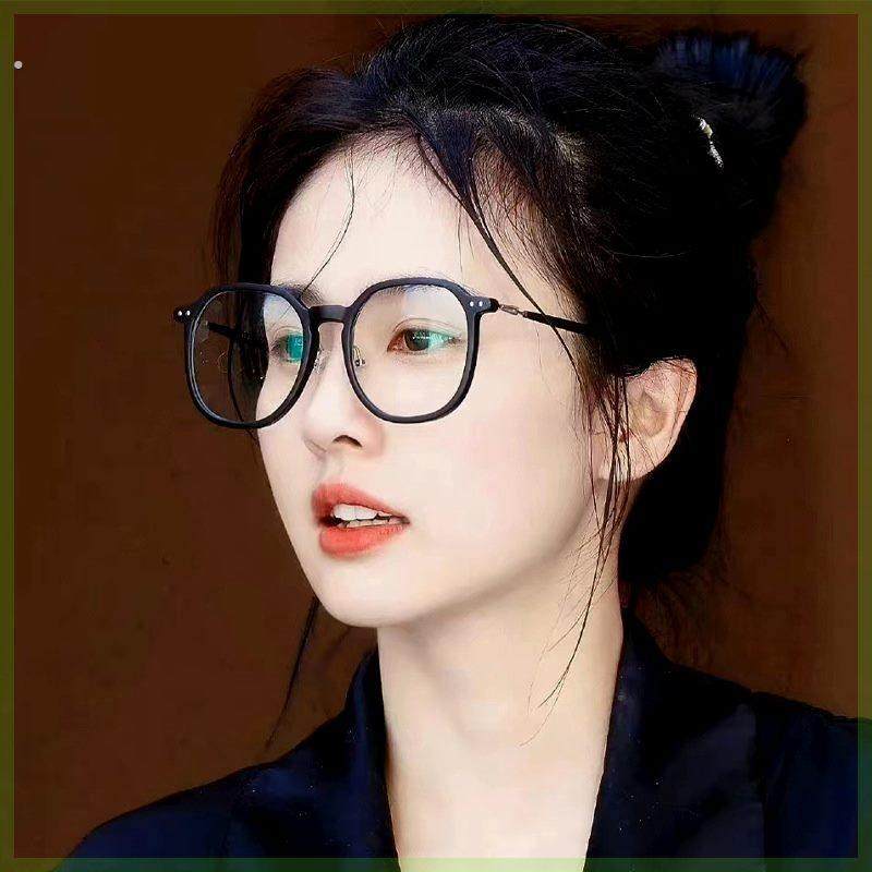 白鹿同款素颜神器黑框女防蓝光眼镜框架新款TR90同款鼻托平光镜in