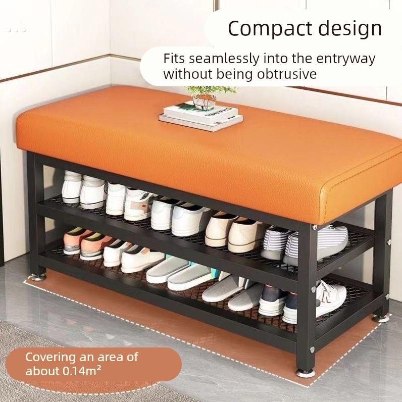 换鞋凳门口家用入户玄关穿鞋凳简约鞋架坐凳一体进门铁艺收纳凳
