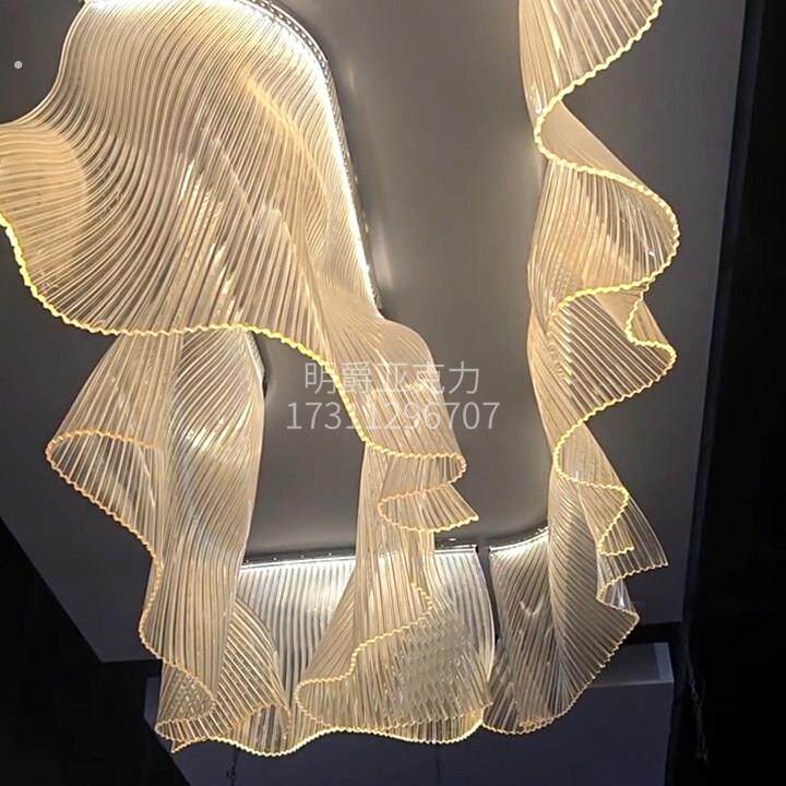 亚克力异形艺术装置装饰商场酒店大堂吊灯售楼部沙盘宴会厅美陈件