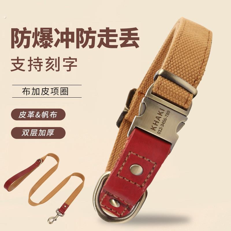 狗狗项圈脖套脖圈牵引绳小中大型犬宠物颈圈狗牌定制防丢刻字项链